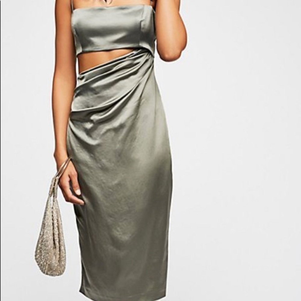 Misha Collection Green Acetate Blend Slip Dress
